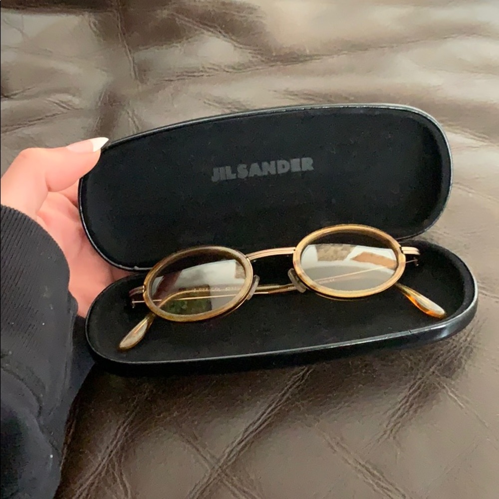 Sparkly Jil Sander Tortoiseshell Metal Sunglasses
